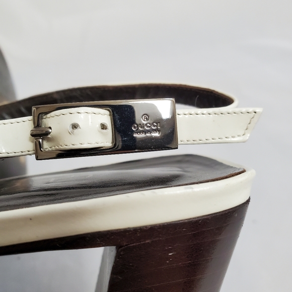 Gucci Winter White Sling Back Heels Sandals - Picture 16 of 16